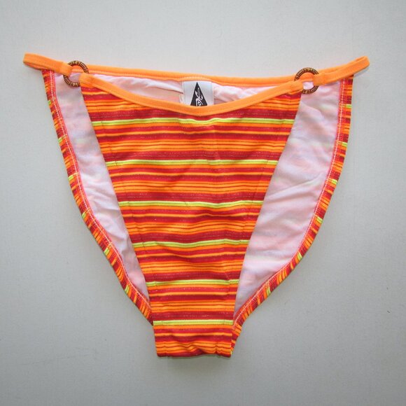 HOBIE Orange Striped Metallic Bikini - Sz Med - NEW - Picture 7 of 12